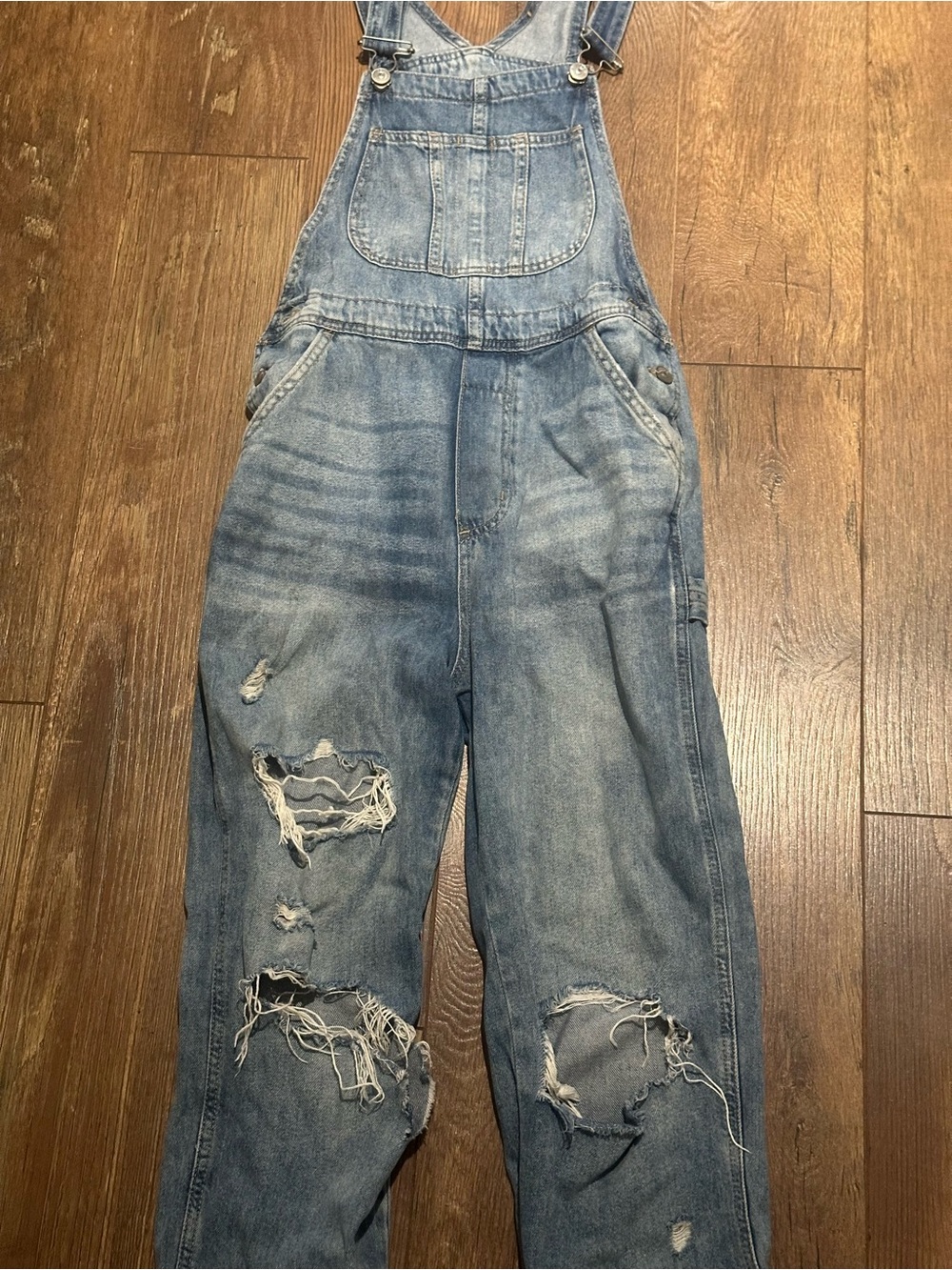 H&M Distressed Denim Overalls - Relaxed Fit - 90s Vibe